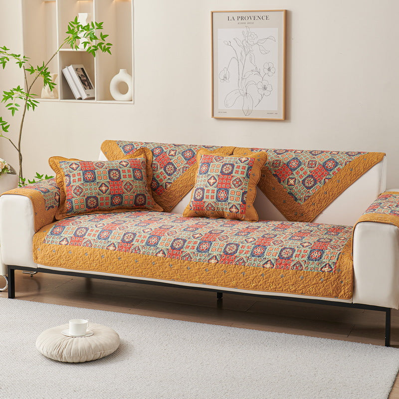 Sofaabdeckung aus Baumwolle, rutschfest, alljährlich – Bild 7 | LuxeStyle