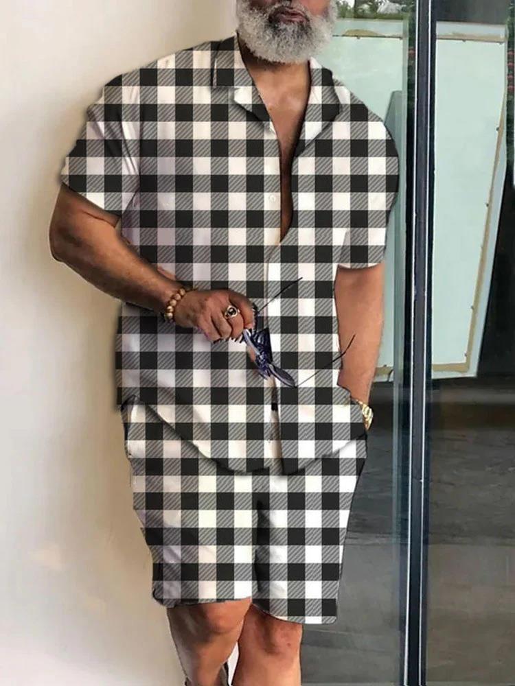 Polo-Hemd mit 3D-Print und Shorts-Set – Bild 2 | LuxeStyle