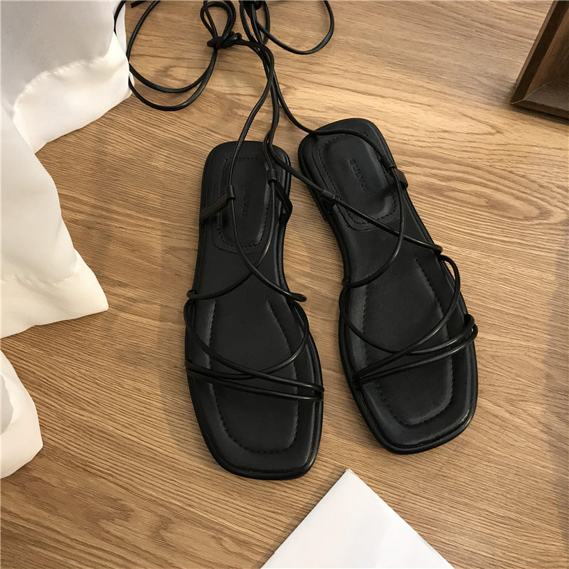 Sommerflache Retro-Toe-Sandalen | LuxeStyle