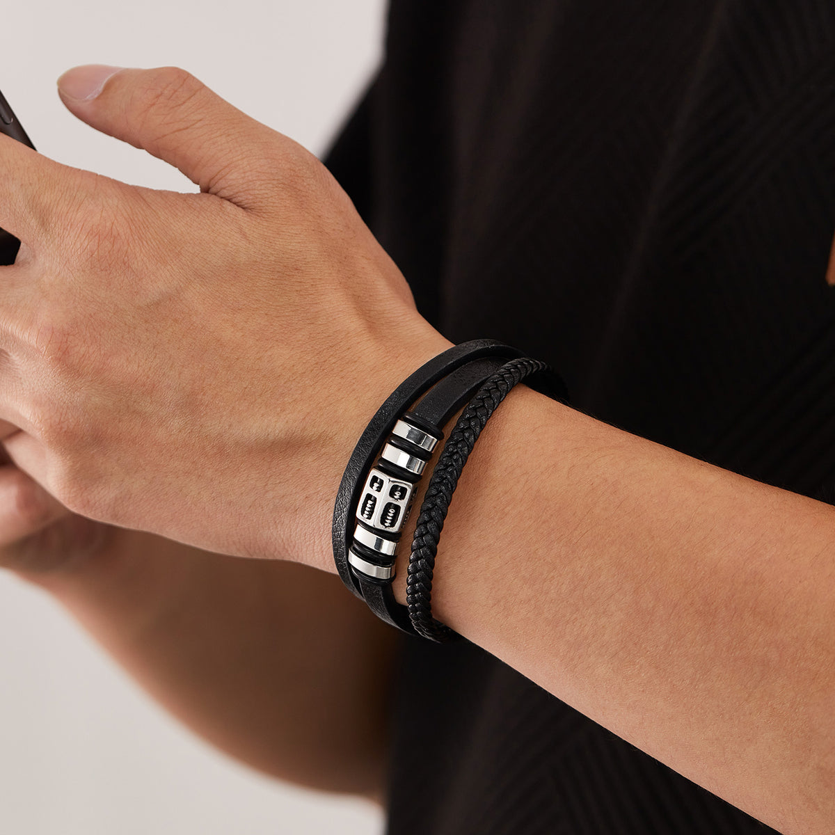 Stahl-LEDer-Armband – Bild 2 | LuxeStyle