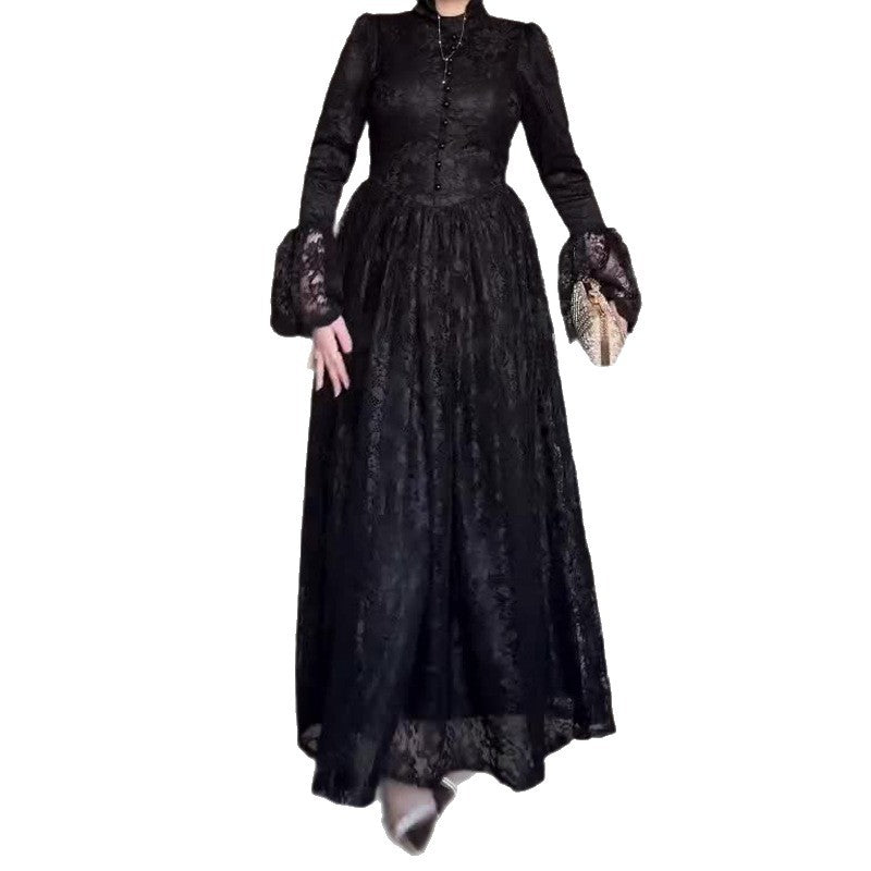 Elegantes Kleid mit Spitze und ausgestellten Ärmeln – Bild 5 | LuxeStyle