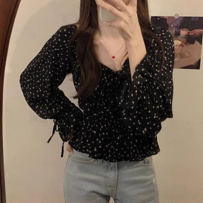 Schwarzes Blouson mit Polkadots – Bild 6 | LuxeStyle