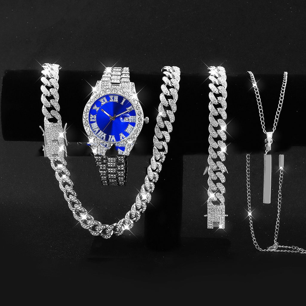 Quarz-Herrenuhr mit Armband und Halsketten – Bild 5 | LuxeStyle