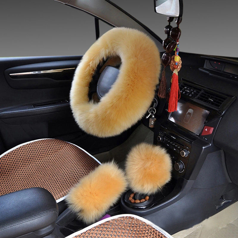 Woll-Lenkradbezug mit Handgriff-Bezügen