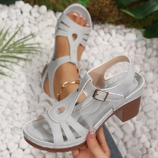 Keilabsatz-Sandalen mit Peep-Toe