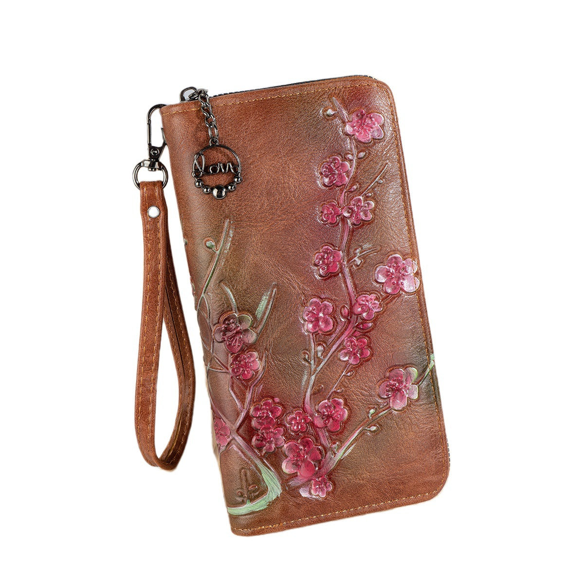 Handtasche mit Blumenprägung und Reissverschluss – Bild 6 | LuxeStyle