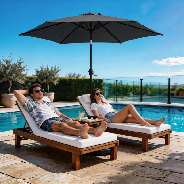 7,5-Fuß-Rund-Patio-Sonnenschirm mit Kippvorrichtung und Kurbelsystem,