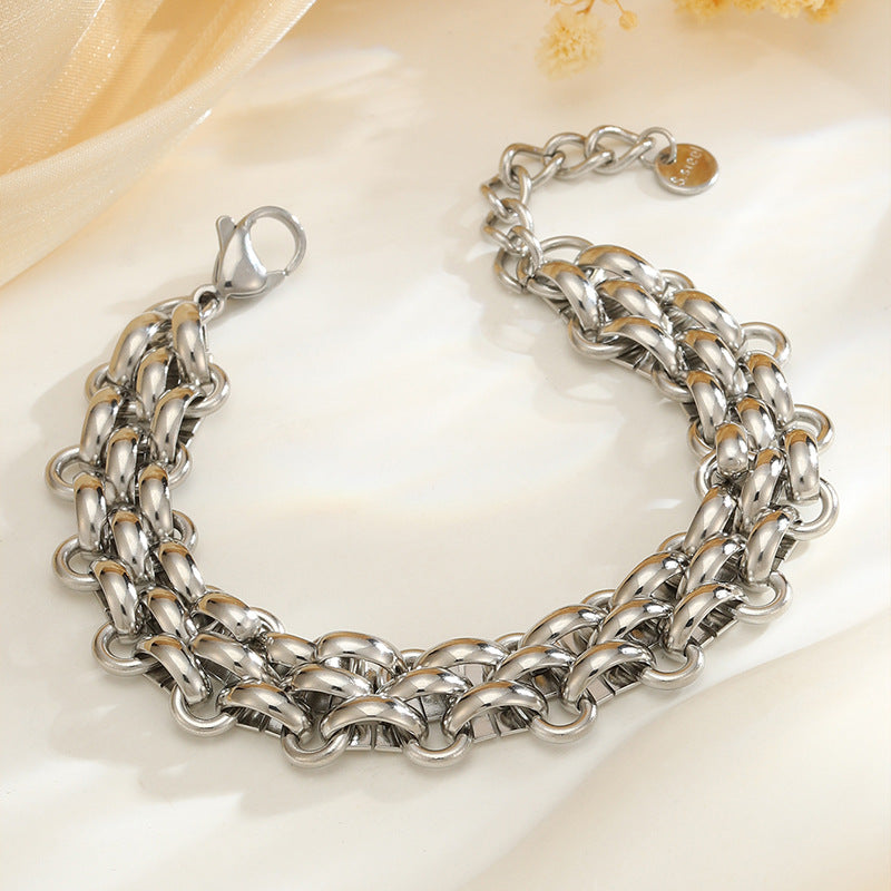 Edelstahl Armband mit Kreisen – Bild 8 | LuxeStyle