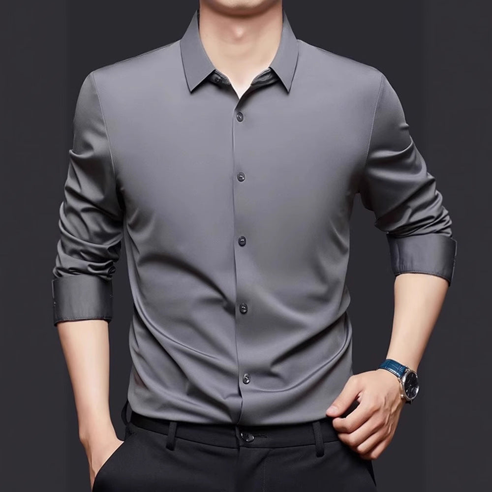Nahtloses, elastisches Langarmhemd für Herren – Bild 9 | LuxeStyle