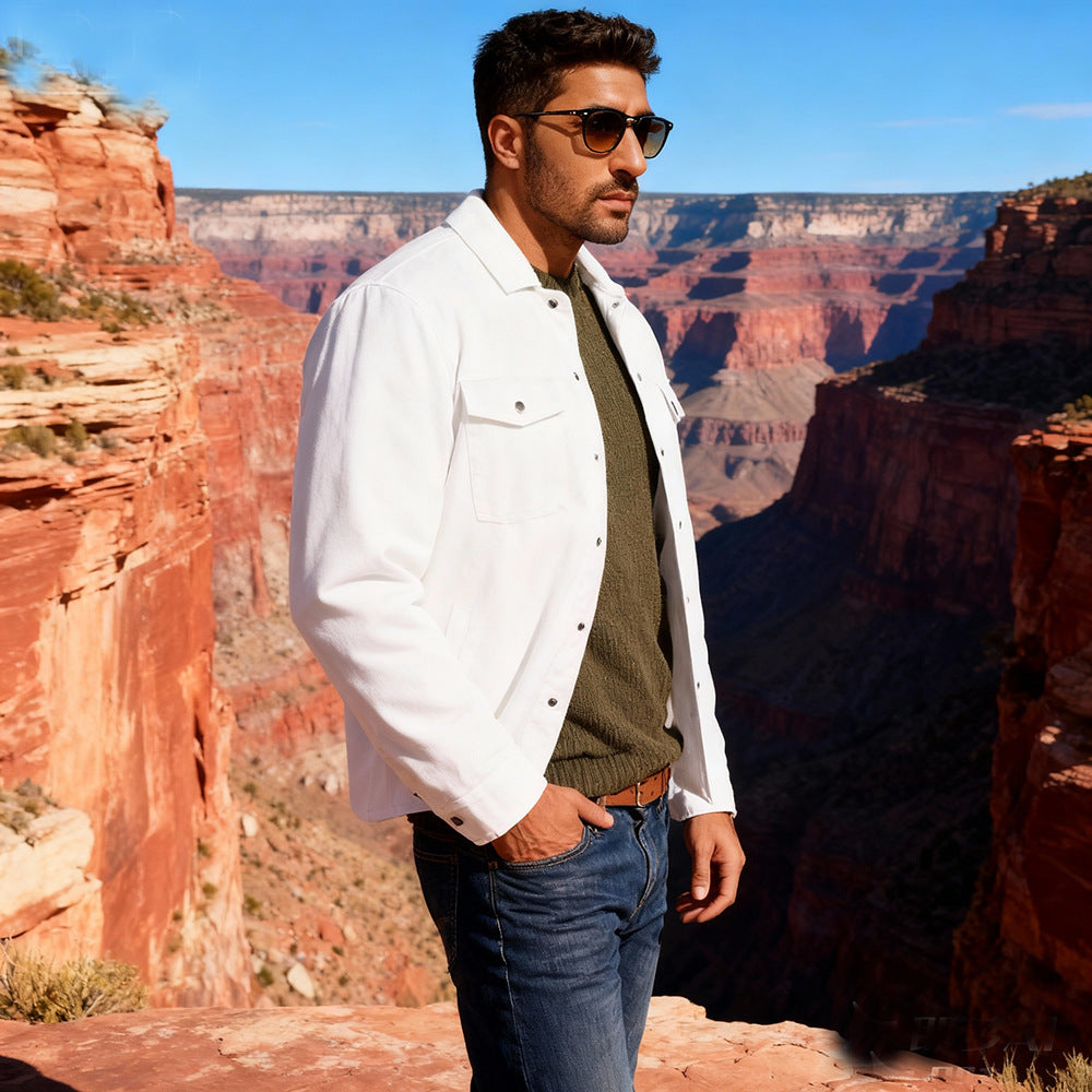 Einfarbige einreihige Mehrtaschenjacke – Bild 6 | LuxeStyle