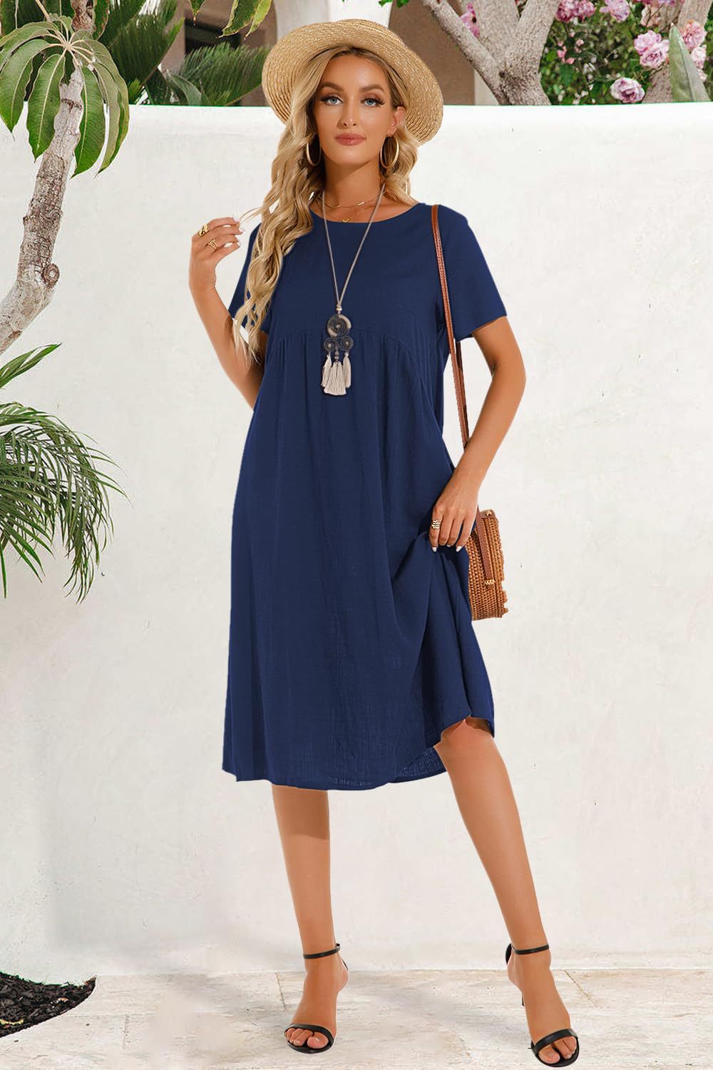 Freizeitkleid Oversize Rundhals Kurzarm – Bild 3 | LuxeStyle