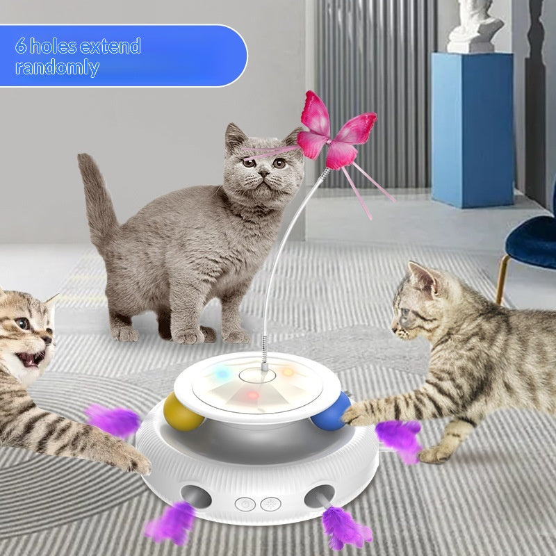Interaktives Katzenspielzeug mit rotierender Scheibe