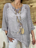 Lockerer Strick-Pullover mit V-Ausschnitt – Bild 1 | LuxeStyle