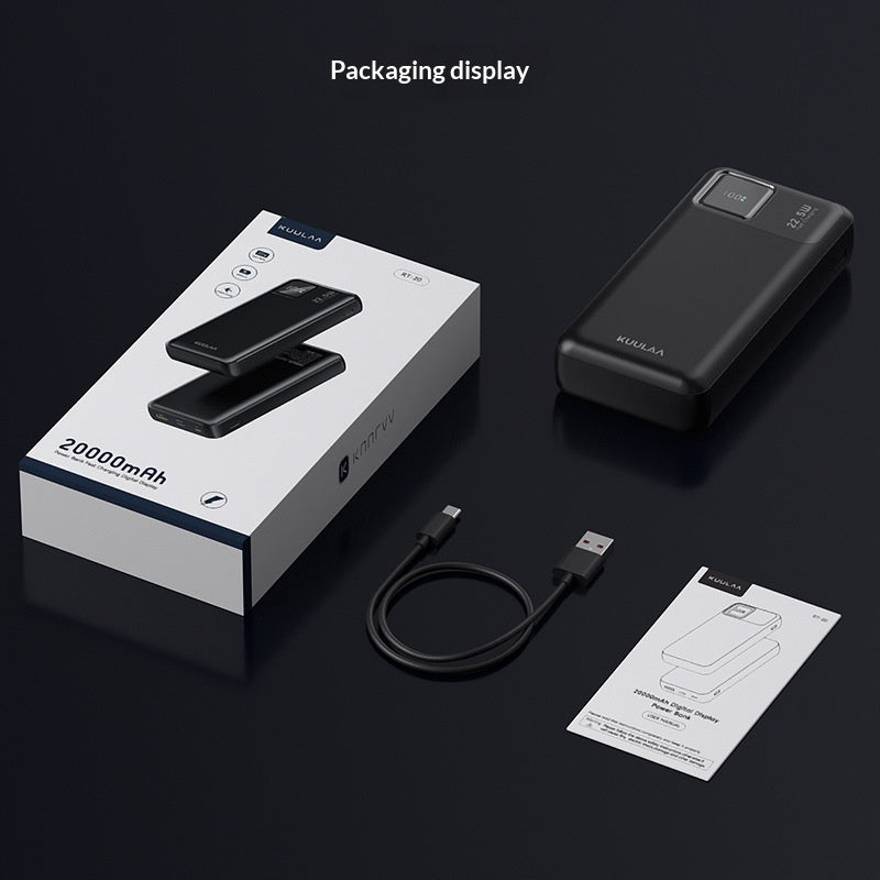 Mini Powerbank mit Digitalanzeige, 20000 mAh