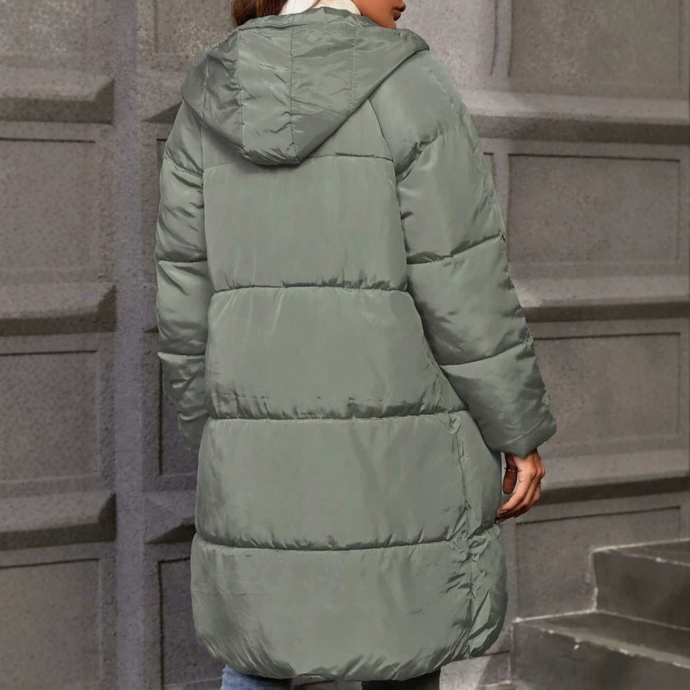 Weit sitzende Pufferjacke mit Kapuze – Bild 4 | LuxeStyle