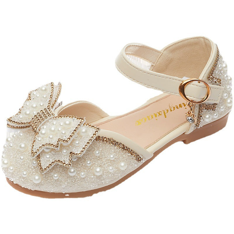 Mädchen Prinzessinnen-Pumps mit Perlen und Schleife – Bild 4 | LuxeStyle
