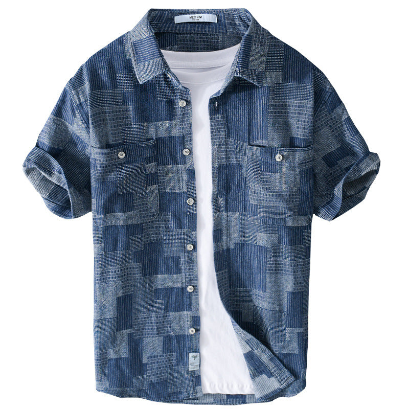Loose Cargo Denim Kurzarmhemd für Herren – Bild 5 | LuxeStyle