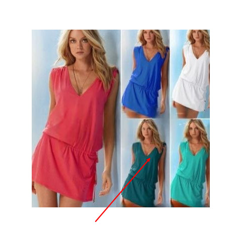 V-Ausschnitt Strandkleid aus merzerisierter Baumwolle – Bild 6 | LuxeStyle