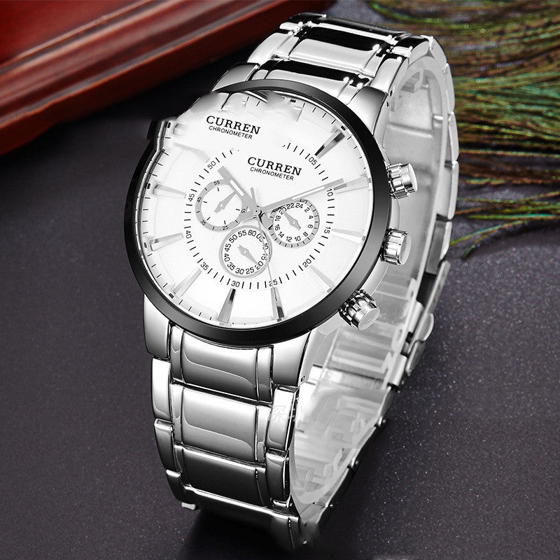 Herren Quarzuhr mit drei Augen und sechs Zeigern – Bild 5 | LuxeStyle