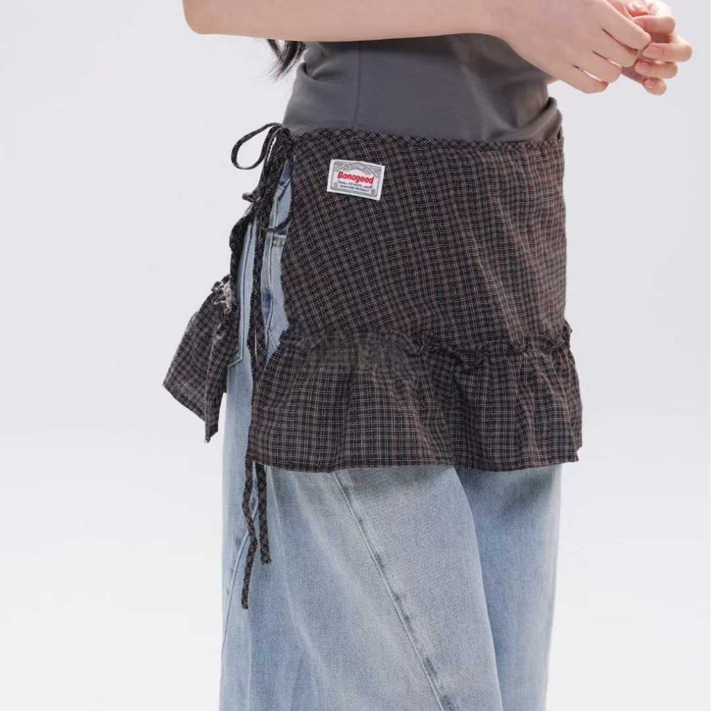 Gestreifter Jupe im Preppy-Stil mit A-Linie