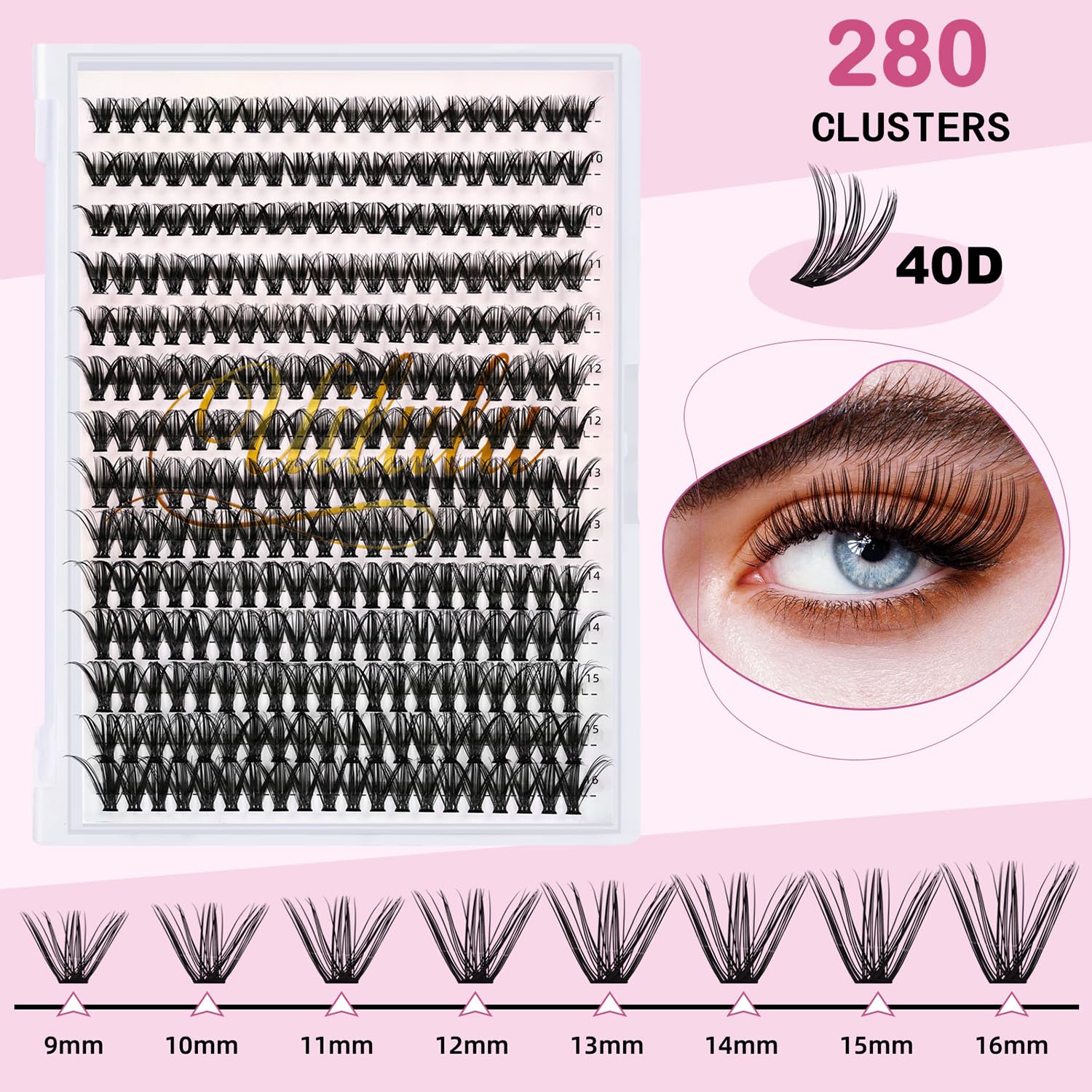 DIY Wimpern Extensions Kit – 280er Cluster – Ansicht 7