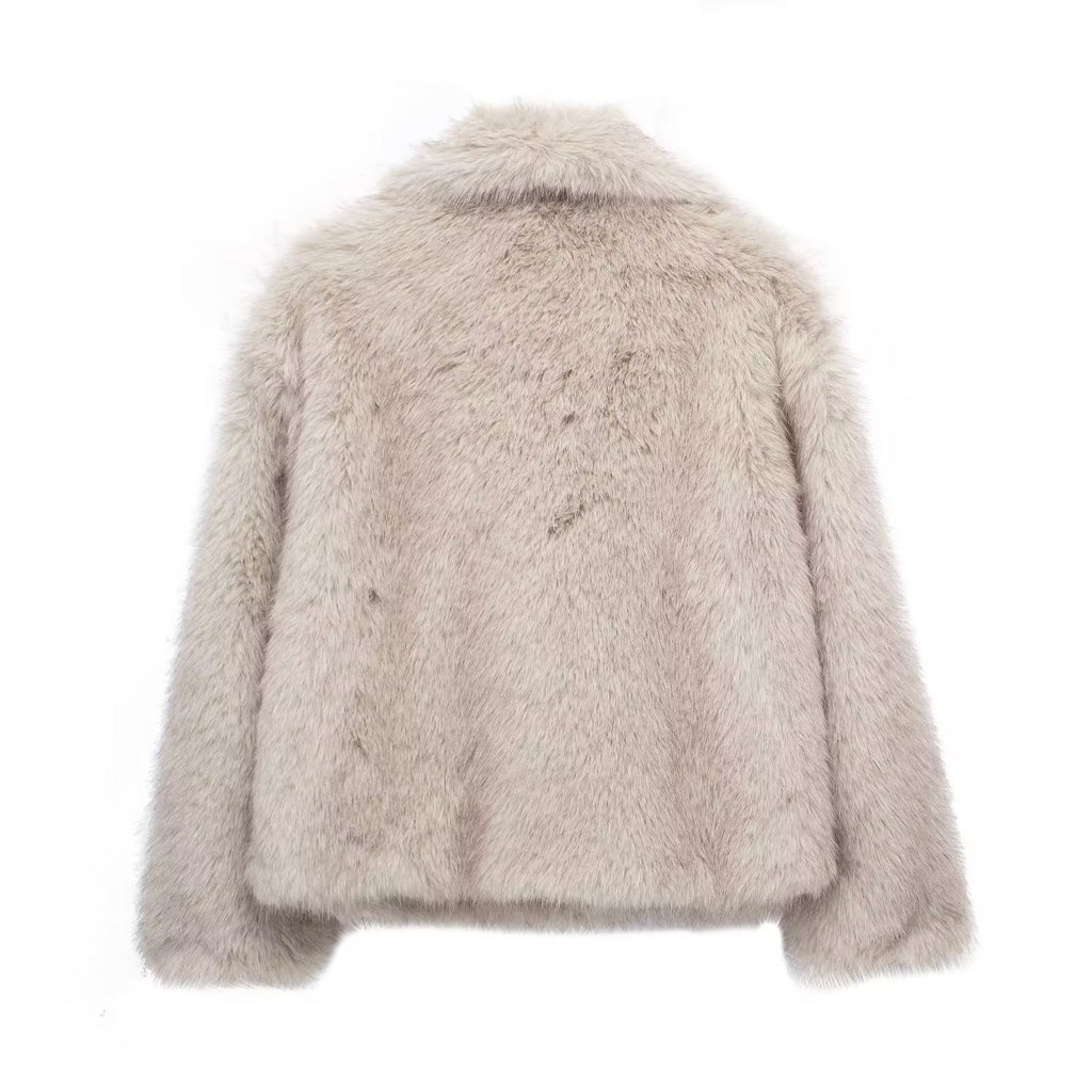 Winter Plüschjacke – Flauschige Lapel Jacke