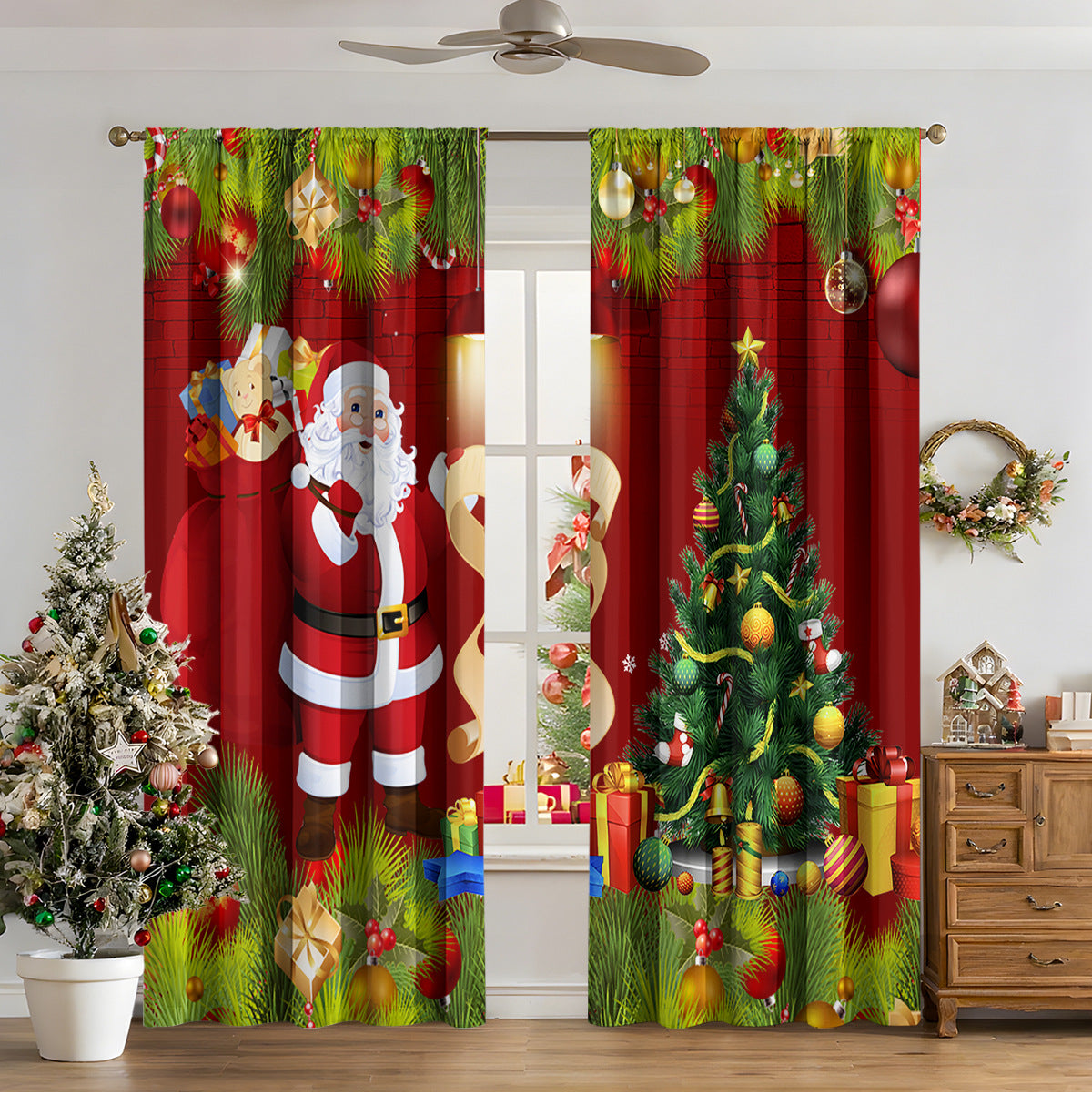 Weihnachtsvorhänge mit 3D-Digitaldruck
