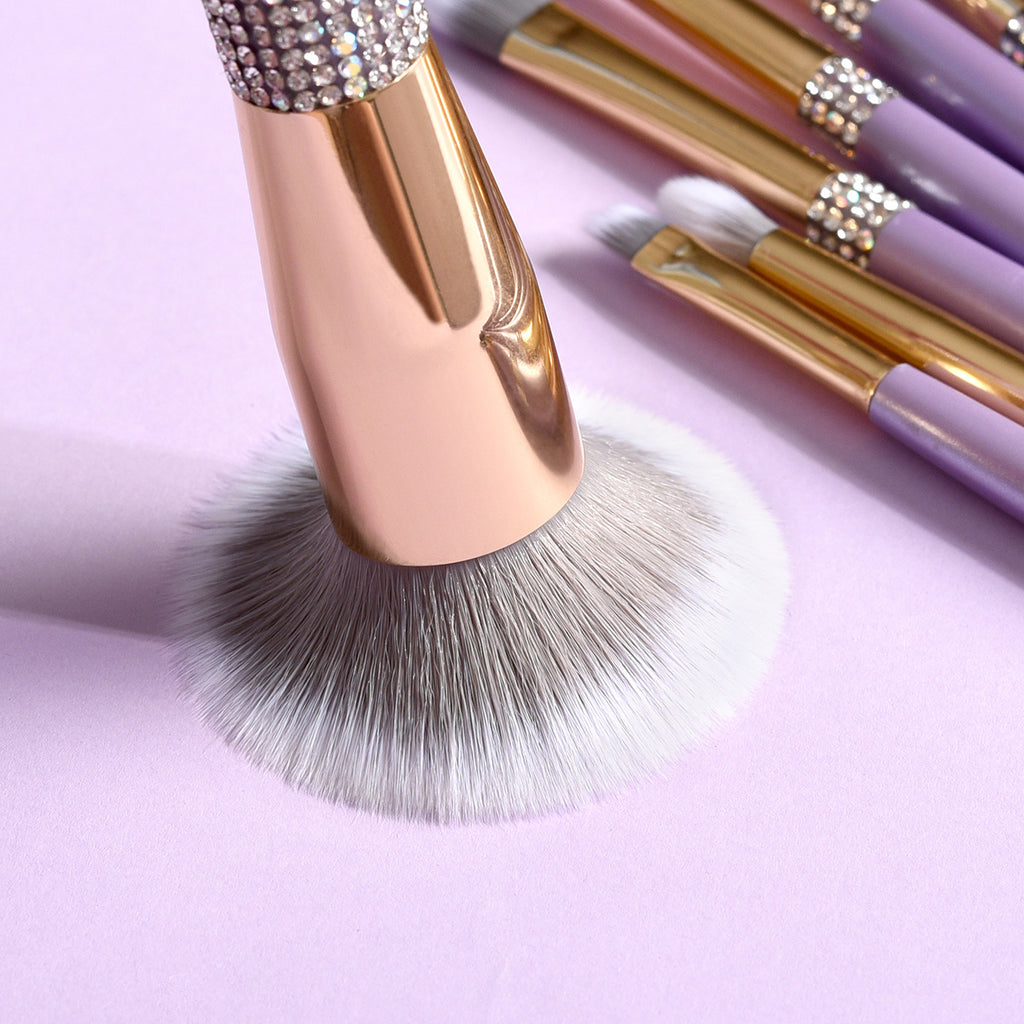 10 Make-up Pinsel-Set Flieder-Lila mit Diamant – Bild 6 | LuxeStyle