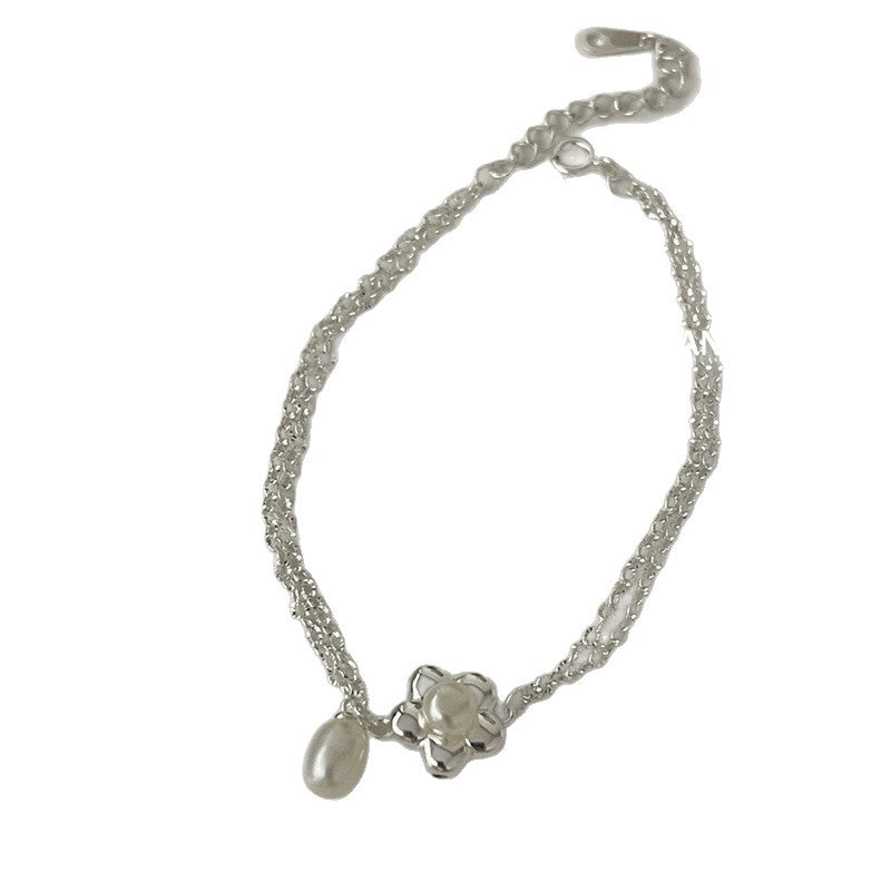 S925 Sterling Silber Perlenblumen Armband – Bild 3 | LuxeStyle