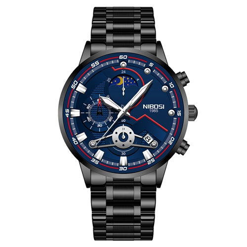 Herren-Quarzuhr mit Chronograph und Mondphase – Bild 11 | LuxeStyle