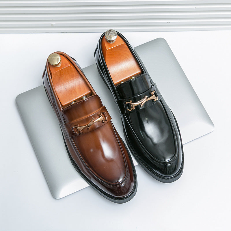 Herrenschuhe aus weichem Leder mit Glanz-Finish