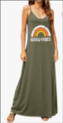 Supnier Maxi-Sommerkleid mit V-Ausschnitt