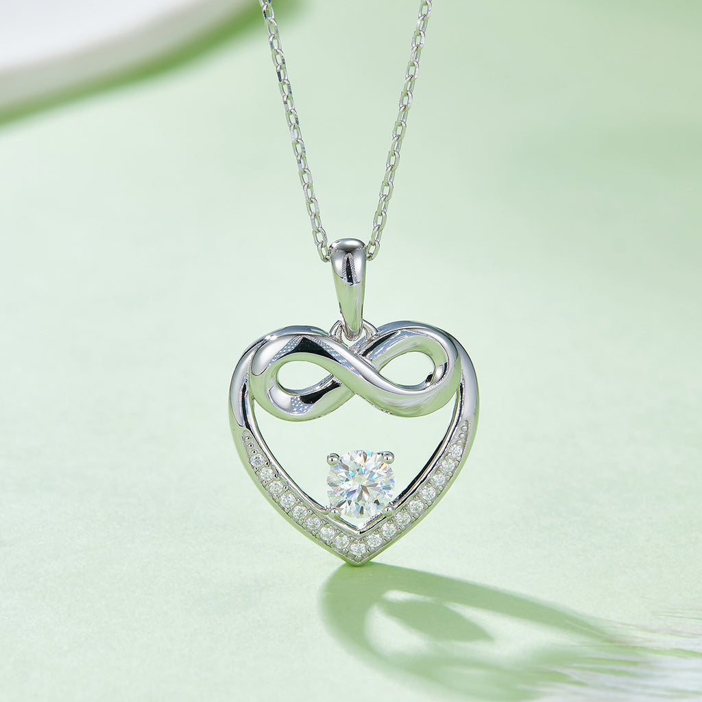 Moissanite-Herzkette «Coeur» · S925 Silber, Infinity