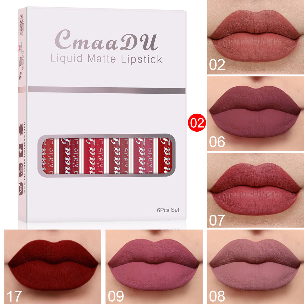 Liquid-Matte-Lippenstift · 6er-Set langanhaltend