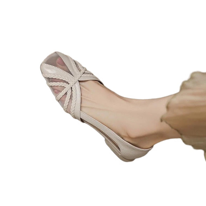 Atmungsaktive Mesh-Sandalen mit niedrigem Absatz – Bild 4 | LuxeStyle