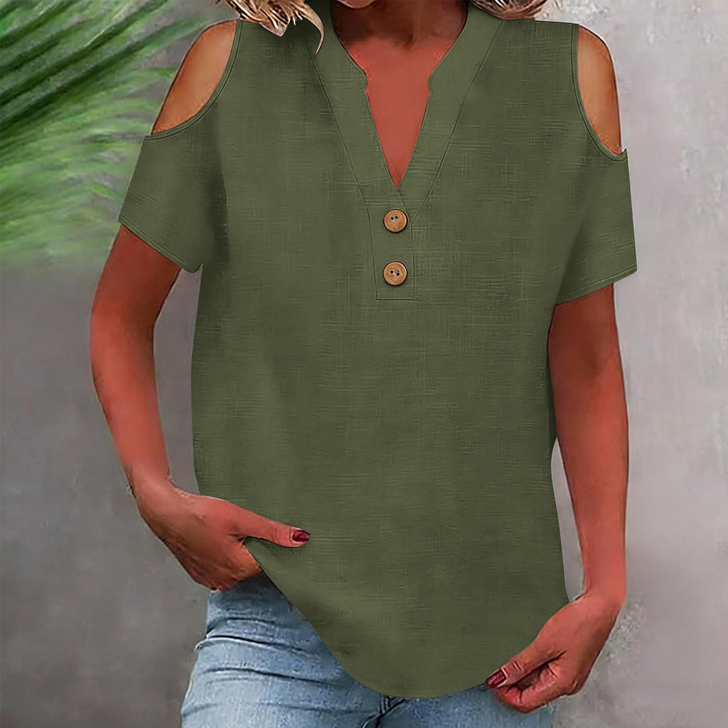 Off-Shoulder Shirt mit Stehkragen – Bild 10 | LuxeStyle