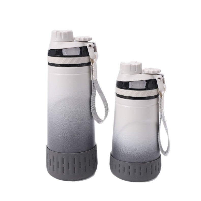 Isolierflasche mit Trinkhalm für Sport & Alltag