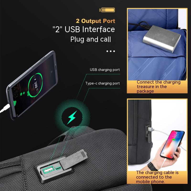 USB Multifunktionsrucksack für Herren