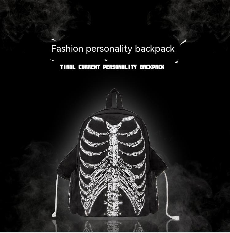 Canvas Rucksack mit Totenkopf-Print – Bild 12 | LuxeStyle