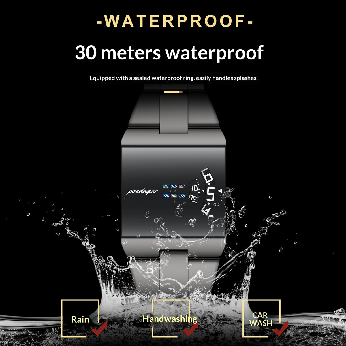 Dünne wasserdichte Quarz-Uhr – 9 mm – Bild 8 | LuxeStyle