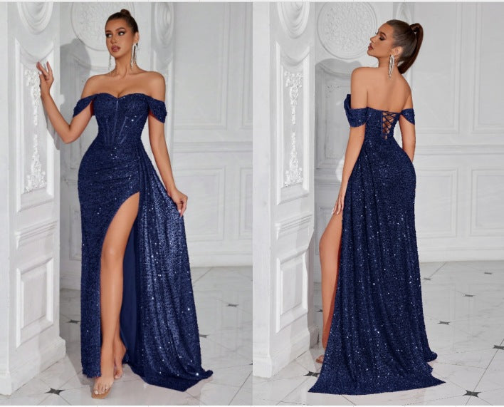 Pailletten Bandeau Bodycon Maxikleid – Bild 5 | LuxeStyle