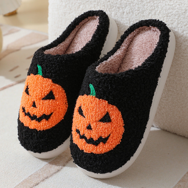 Flauschige Hausschuhe «Kürbis» · Halloween-Plüsch-Slipper