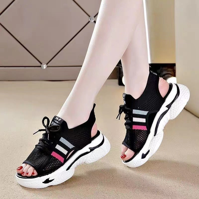 Flache Strick-Fischmund Sandalen – Bild 4 | LuxeStyle