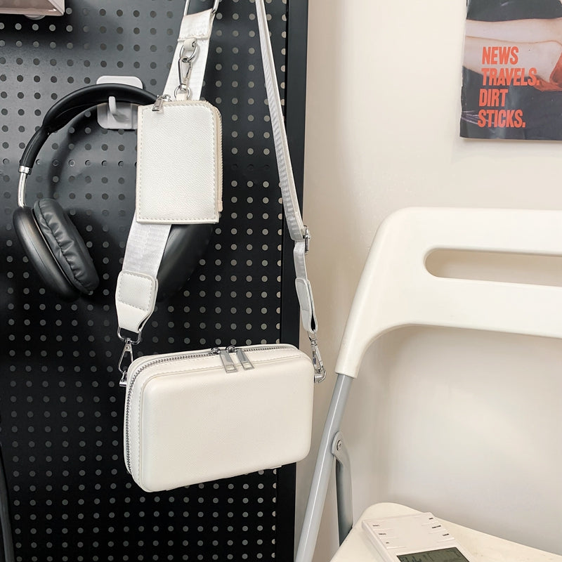 Herrencrossbody Tasche in einfarbigem PU – Bild 3 | LuxeStyle