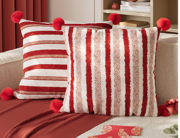 Kissenbezug mit roten Streifen – Bild 7 | LuxeStyle