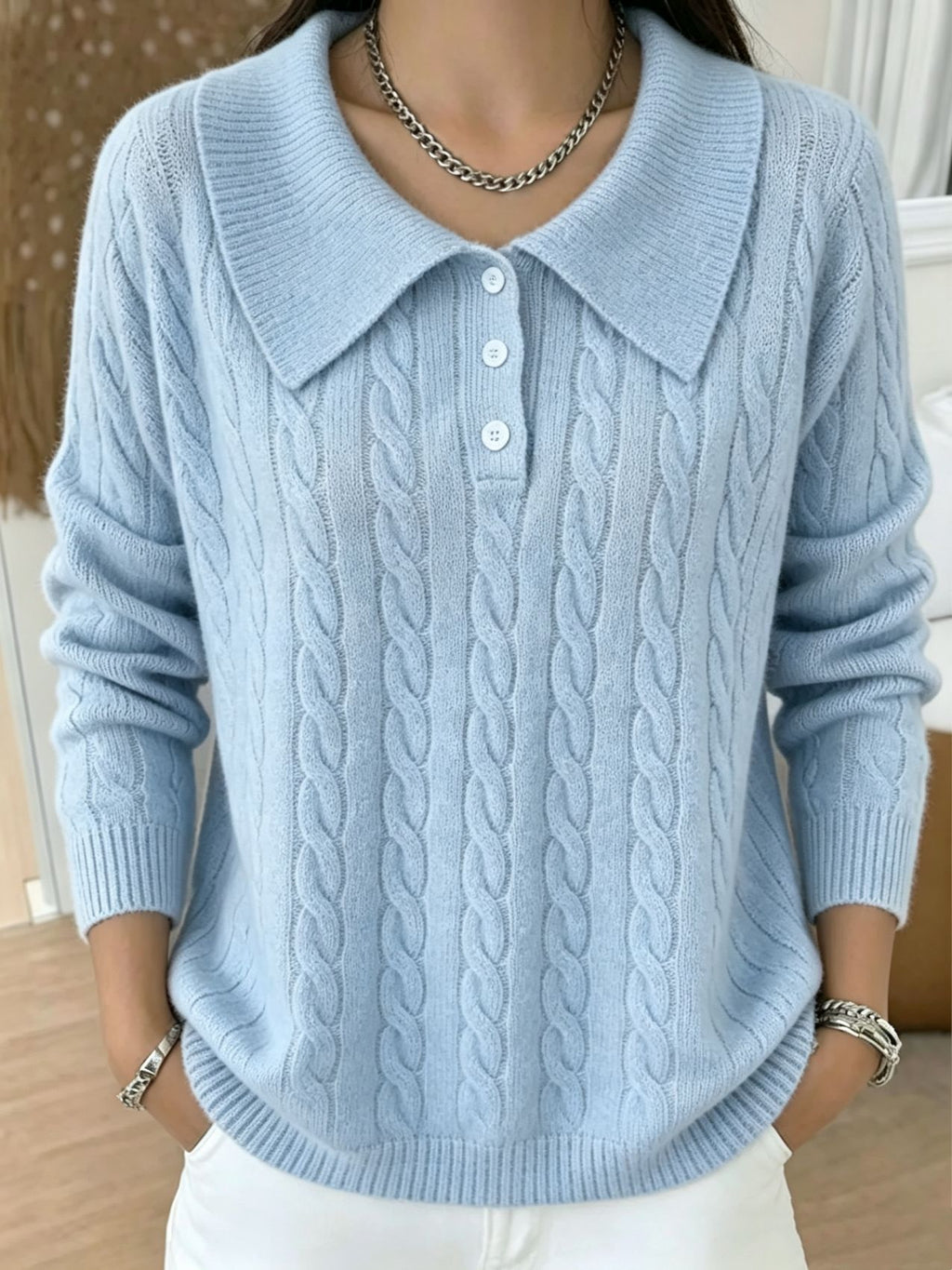 Vintage Pullover mit Jacquard-Strick