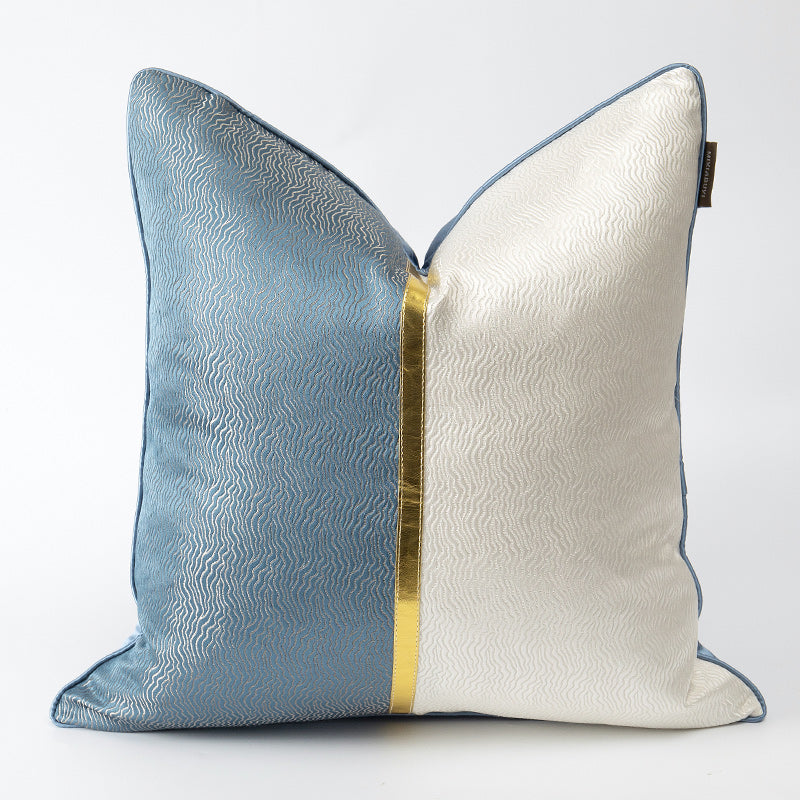 Blau-weisse Patchwork Kissenhülle | LuxeStyle