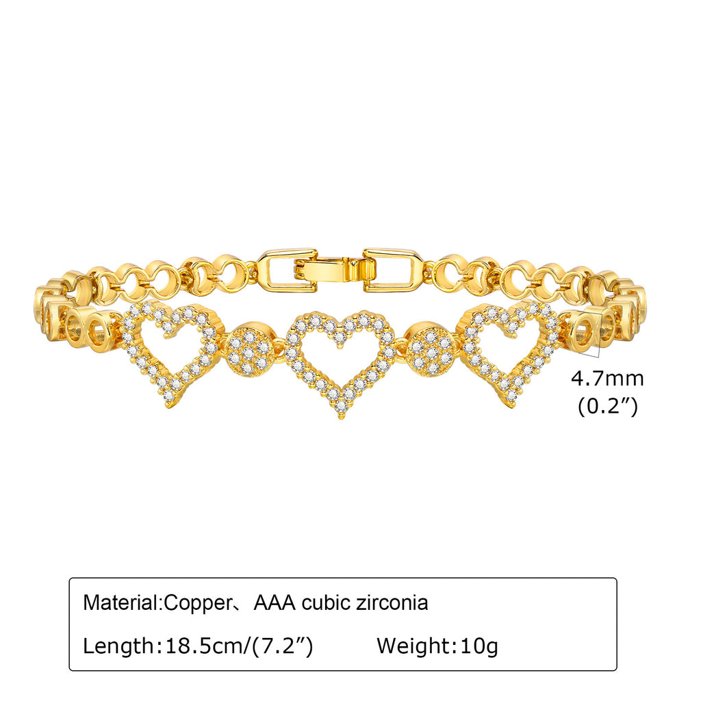 Zirkon Blumen-Herz Armband für Damen – Bild 4 | LuxeStyle