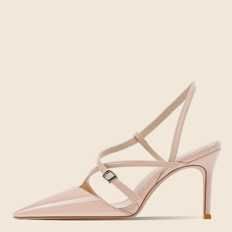 Einfarbige High Heel Sandalen – Bild 7 | LuxeStyle