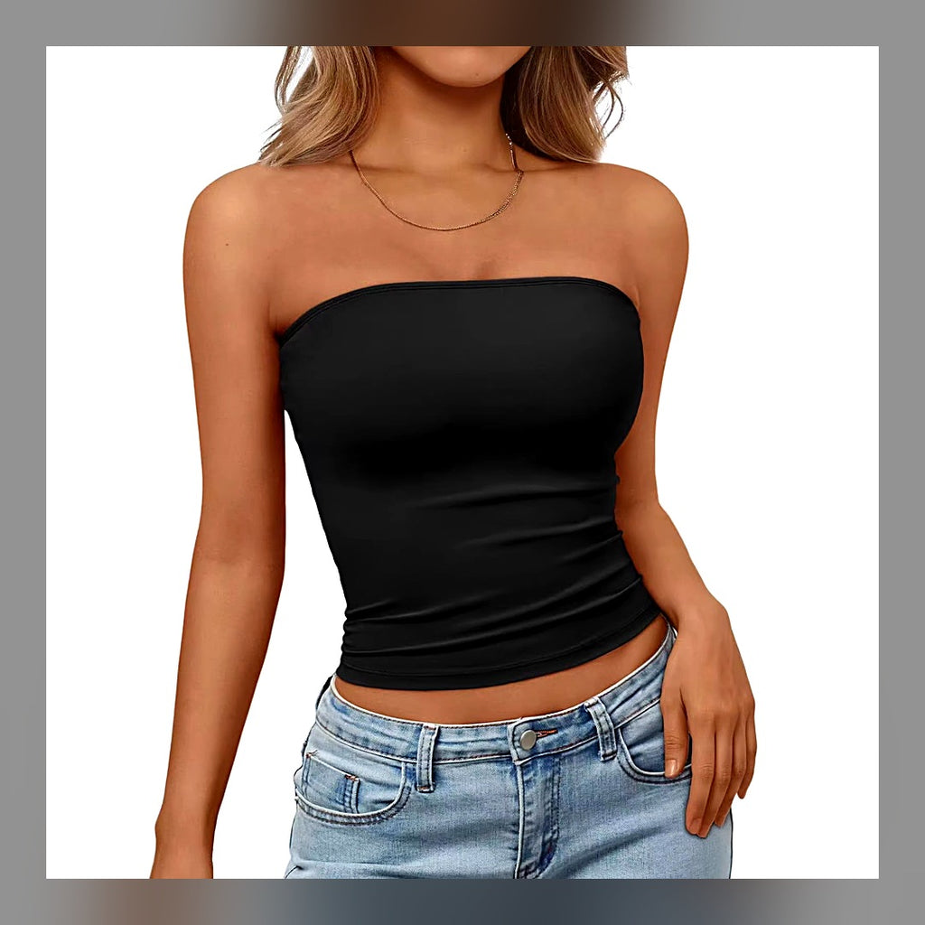 LuxeStyle-Edit · Bandeau-Top uni · Damen, schulterfrei & elastisch (Sommer 2026)